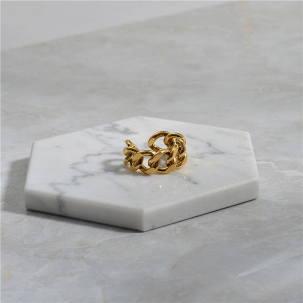 *NEW Gold/Sterling Silver Link Adjustable Ring - Picture 2 of 14